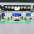 Professional 4S Car Store Spacious Bright Workshop Design With Complete Auto Maintenance Equipment And Display Vehicles