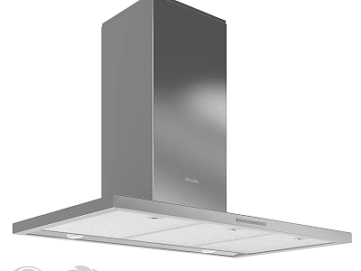 Stainless Steel Modern Kitchen Range Hood with Wide Panel and Sleek Design 3d model