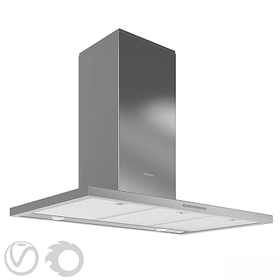 Stainless Steel Modern Kitchen Range Hood with Wide Panel and Sleek Design 3d model