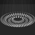 Modern Circular Spiral Multi Layer Chandelier With Arranged Bulbs And Soft Lighting 3d model