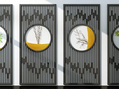 New Chinese Partition Moon Tree Screen 3d model New Chinese Partition Moon Tree Screen 3d model