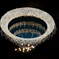 Intricate Ceiling Design With Decorative Chandelier Hanging Chains And Ornate Patterns 3d model