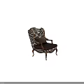 Elegant Leisure Chair With Zebra Pattern Upholstery Wooden Frame Brown Cushion And Ornate Legs