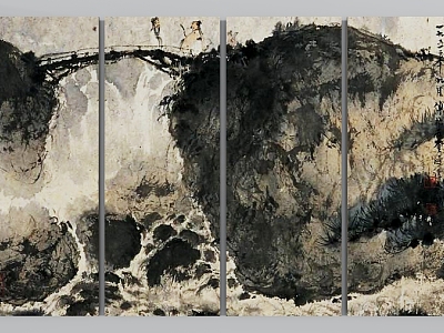 New Chinese Hanging Painting, Mood, Landscape, Black, White and Grey model