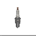 Virtas Spark Plugs Featuring Silver Metal White Ceramic And Gold Electrodes 3d model