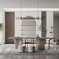 Quiet Study Study Desk and Chair Combination 3d model