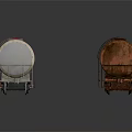 New Silver With Red Stripe And Old Rusty Brown Railway Oil Tanker Cars