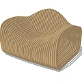 Unique Modern Wooden Leisure Chair With Curved Slat Structure And Stylish Design