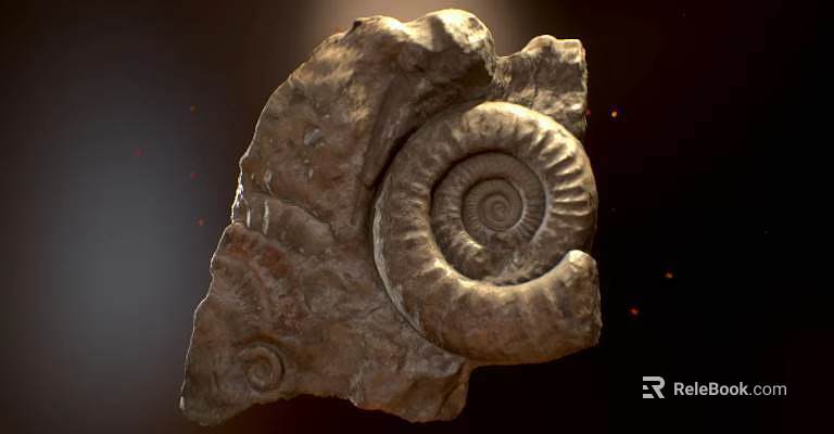 Natural Stone And Wood Artifact Featuring Intricate Spiral Patterns And Textured Surfaces 3d model 