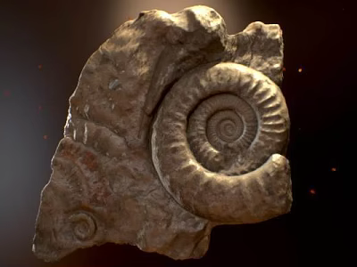 Natural Stone And Wood Artifact Featuring Intricate Spiral Patterns And Textured Surfaces 3d model