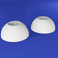 Medical Device Components Featuring Two White Hemispherical Covers For Healthcare Use 3d model