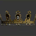 Exquisite Gold Decorative Crown With Detailed Carvings And Sparkling Gemstones For Household Decoration