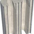 Modern Architectural Bridge Structure With Concrete Pillars And Steel Bar Details