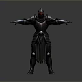 Man Wearing Black Armor With Red Details Standing Pose Arms Outstretched