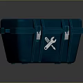 Practical Blue Toolbox With Wrench And Screwdriver Icon For Storing Tools 3d model