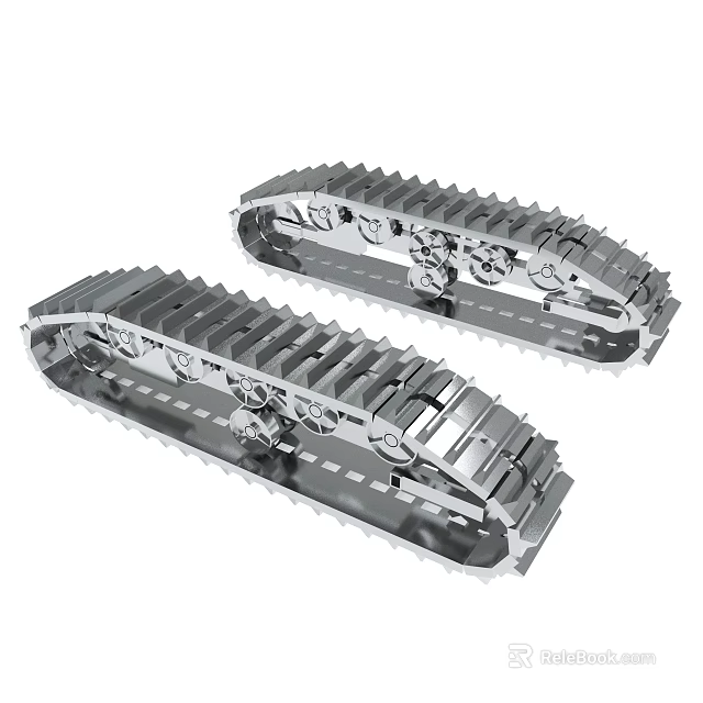 Mechanical Tracks With Metal Gears Linkage And Heavy Duty Structure 3d model 
