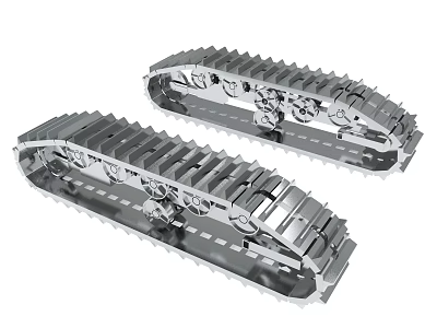 Mechanical Tracks With Metal Gears Linkage And Heavy Duty Structure 3d model