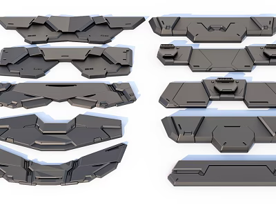 Industrial Equipment Multiple Mechanical Components With Geometric Metal Panels And Structural Design 3d model