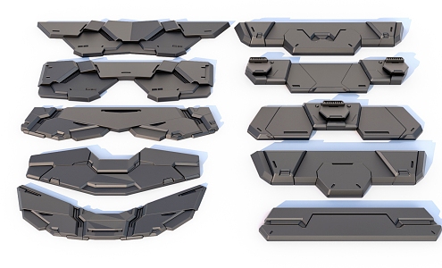 sci-fi mechanical parts hard surface combination 3d model