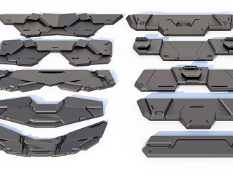 sci-fi mechanical parts hard surface combination 3d model