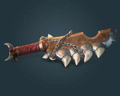 Modern Axe Animal Tooth Axe 3d model