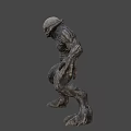 Game Movie Monster Character With Muscular Body Skeletal Head And Textured Skin