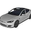 Sleek White Tesla Electric Sedan With Black Roof And Black Wheels