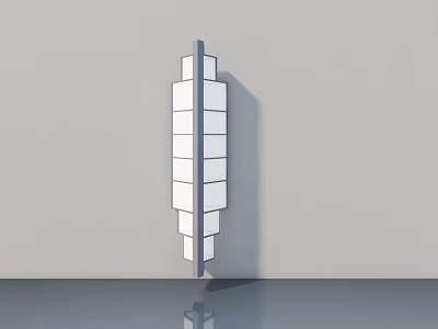 Contemporary Hinged Door With Multiple Rectangular Panels In White And Gray 3d model