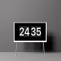 Modern Digital TV With White Frame Showing 2435 Display On Stand