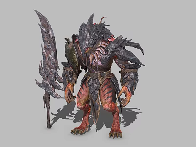 Game Movie Character Armored Monster With Giant Blade And Fierce Look 3d model