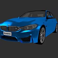 Blue BMW Sedan With Sporty Front Grille And Alloy Wheels Design
