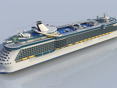 Luxury Cruise Ship Exterior With Decks And Facilities 3d model