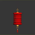 Traditional Chinese Red Lantern Furniture With Golden Accents And Decorative Details