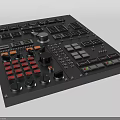 Professional Headphone Audio Mixer With Control Knobs Buttons And Studio Sound Equipment Design 3d model