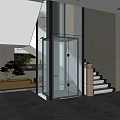 modern elevator hall elevator car 3d model