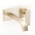 Modern Bathroom Washbasin With Vertical Stripes In Beige And Brown Wall Mounted Design