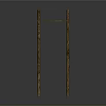 Simple Wooden Shelf Structure With Cross Supports And Brown Finish Design