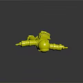 3D Astronaut Model Wearing Silver Spacesuit Yellow Boots Blue Helmet With Outstretched Arms