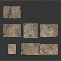 Natural Gray Textured Stones Arranged In Stacked Formation With Rough Surfaces