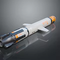 Gray And Orange Missile With Tail Fins Marked 8826 3D Rendered Model