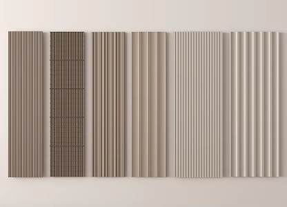 Modern Wall Panel Wave Board Grille Panel Great Wall Wood Grille Wall Decorative Panel 3d model