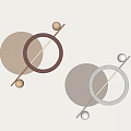 Modern Circular Wall Decor with Illuminated Lines and Metal Balls in Neutral Tones