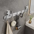 Modern Bathroom Accessories Stainless Steel Wall Mounted Design With Multiple Hooks