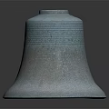 Vintage Bronze Bell With Intricate Carved Patterns On Decorative Surface