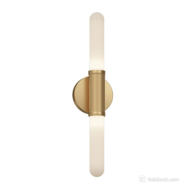 Modern Brass Wall Sconce With White Glass Shade For Home Lighting 3d model 