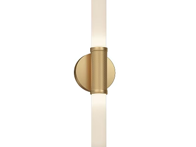 Modern Brass Wall Sconce With White Glass Shade For Home Lighting 3d model