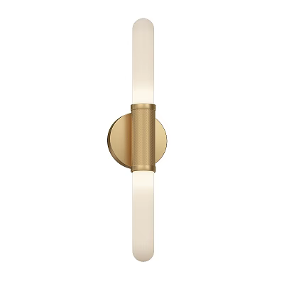 Modern Brass Wall Sconce With White Glass Shade For Home Lighting 3d model