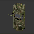 Military Armored Vehicle With Camouflage Paint Cross Symbol Mounted Gun And Off Road Wheels