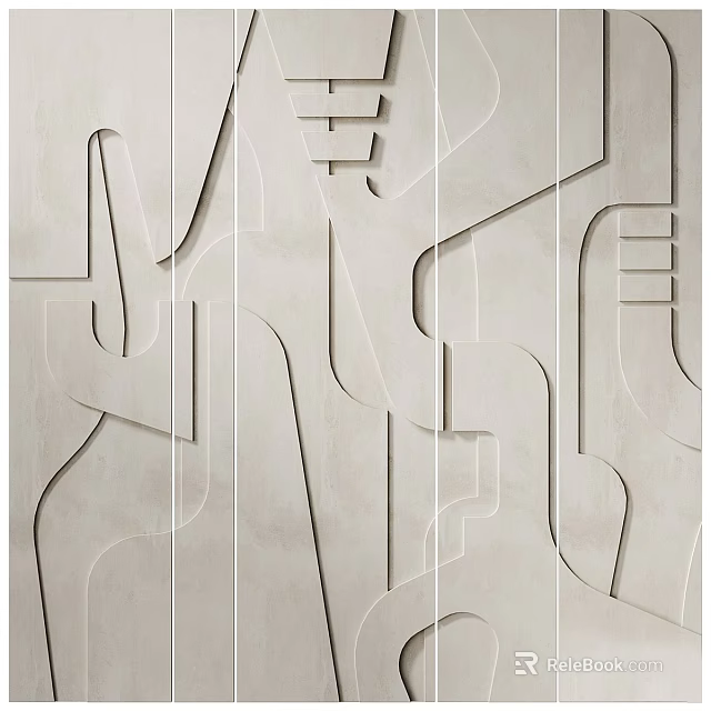 Modern Minimalist Background Wall With 3D Geometric Patterns And Textured Surface 3d model 