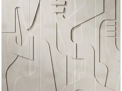 Modern Minimalist Background Wall With 3D Geometric Patterns And Textured Surface 3d model
